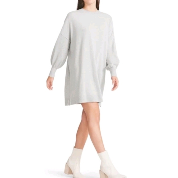 BB Dakota Steve Madden Olivia Sweater Dress‎ Size XS Relaxed Mini Gray Oversized - Picture 1 of 6